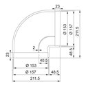 Coude 90° Ø150 mm