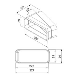 Coude 15° L140 mm