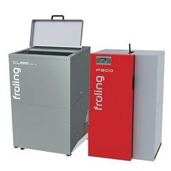 Chaudière à granulés PECO 15 avec Silo Cube 500 L