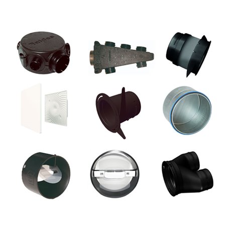 Kit extraction et insufflation réseau Algaine T4 Ø125 mm