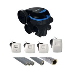 VMC Hygroréglable EasyHOME Hygro Premium Kit Groupe + Bouches Bahia Curve élec, Gaines, Bouches SDO Haute Pression+ - Réf : 1103