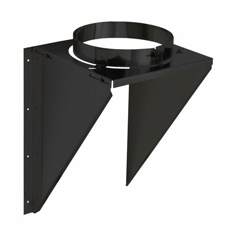 Support mural inox-inox 50-200 mm Ø180-230 mm noir mat