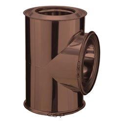 Té isolé inox-inox 90 Ø200 mm Brun