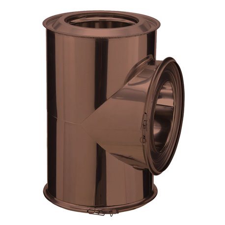 Té isolé inox-inox 90 Ø200 mm Brun