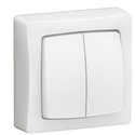 Transformeur double 5 en 1 ASL interrupteur, va-et-vient ou poussoir Saillie complet blanc 086020L