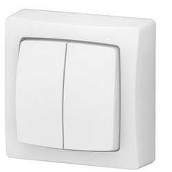 Transformeur double 5 en 1 ASL interrupteur, va-et-vient ou poussoir Saillie complet blanc 086020L