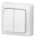 Transformeur double 5 en 1 ASL interrupteur, va-et-vient ou poussoir Saillie complet blanc 086020L