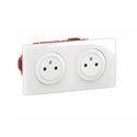 Double prise de courant 2P+T Céliane Surface Confort complet CK0112 Blanc