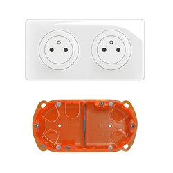 Double prise de courant 2P+T Céliane Surface Confort complet CK0112 Blanc