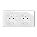 Double prise de courant 2P+T Céliane Surface Confort complet avec cadre saillie CK9112 Blanc