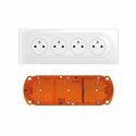 Quadruple prise de courant 2P+T Céliane Surface Confort complet CK0114 Blanc
