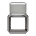 Adaptateur étanche Plexo IP55 pour intégration fonction Mosaic gris à volet 069580L