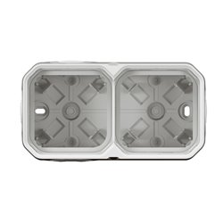 Boîtier saillie étanche Plexo 2 postes pour montage horizontal ou vertical blanc 069690L