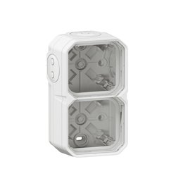 Boîtier saillie étanche Plexo 2 postes pour montage horizontal ou vertical blanc 069690L