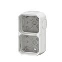 Boîtier saillie étanche Plexo 2 postes pour montage horizontal ou vertical blanc 069690L
