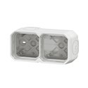 Boîtier saillie étanche Plexo 2 postes pour montage horizontal ou vertical blanc 069690L