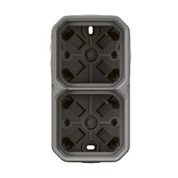 Boîtier saillie étanche Plexo 2 postes pour montage horizontal ou vertical gris 069672L