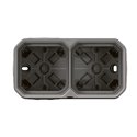 Boîtier saillie étanche Plexo 2 postes pour montage horizontal ou vertical gris 069672L