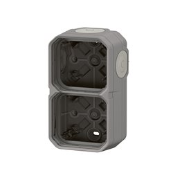 Boîtier saillie étanche Plexo 2 postes pour montage horizontal ou vertical gris 069672L