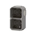 Boîtier saillie étanche Plexo 2 postes pour montage horizontal ou vertical gris 069672L