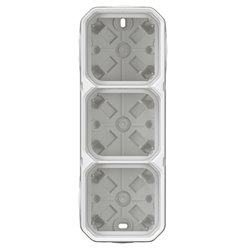 Boîtier saillie étanche Plexo 3 postes pour montage horizontal ou vertical blanc 069688L