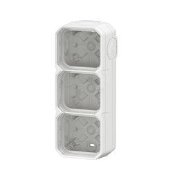 Boîtier saillie étanche Plexo 3 postes pour montage horizontal ou vertical blanc 069688L