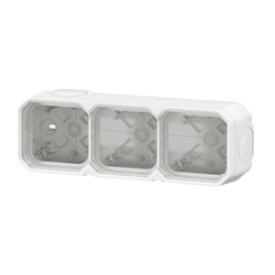 Boîtier saillie étanche Plexo 3 postes pour montage horizontal ou vertical blanc 069688L