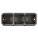 Boîtier saillie étanche Plexo 3 postes pour montage horizontal ou vertical gris 069680L