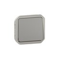 Interrupteur ou va-et-vient étanche Plexo 10AX 250V IP55 IK08 avec enjoliveur gris 069511L