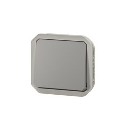 Interrupteur ou va-et-vient étanche Plexo 10AX 250V IP55 IK08 avec enjoliveur gris 069511L