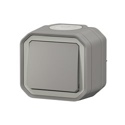 Interrupteur ou va-et-vient étanche Plexo 10AX 250V IP55 IK08 gris 069711L