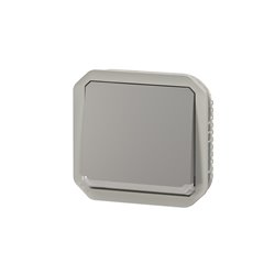 Interrupteur ou va-et-vient lumineux étanche Plexo 10AX 250V IP55 IK08 gris 069513L