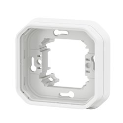 Support plaque étanche pour montage en encastré 1 poste Plexo blanc 069692L