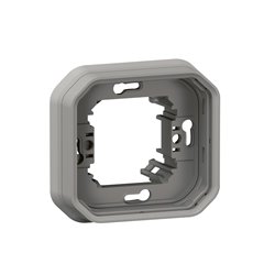Support plaque étanche pour montage en encastré 1 poste Plexo gris 069681L