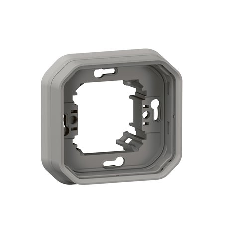 Support plaque étanche pour montage en encastré 1 poste Plexo gris 069681L