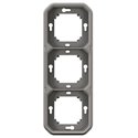 Support plaque étanche pour montage horizontal ou vertical 3 postes gris 069687L
