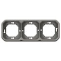 Support plaque étanche pour montage horizontal ou vertical 3 postes gris 069687L