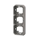 Support plaque étanche pour montage horizontal ou vertical 3 postes gris 069687L