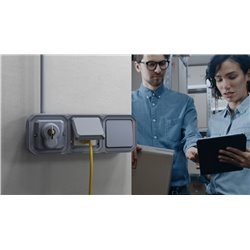 Support plaque étanche pour montage horizontal ou vertical 3 postes gris 069687L