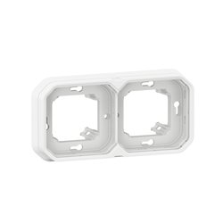 Support plaque étanche pour montage horizontal ou vertical Plexo blanc 069694L