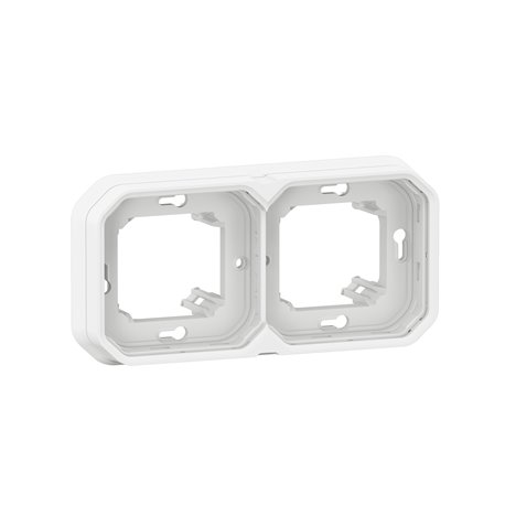 Support plaque étanche pour montage horizontal ou vertical Plexo blanc 069694L