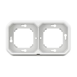 Support plaque étanche pour montage horizontal ou vertical Plexo blanc 069694L