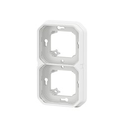 Support plaque étanche pour montage horizontal ou vertical Plexo blanc 069694L