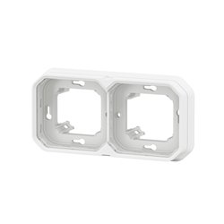 Support plaque étanche pour montage horizontal ou vertical Plexo blanc 069694L