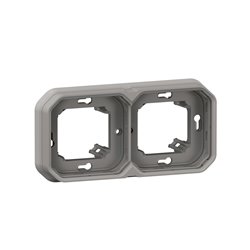 Support plaque étanche pour montage horizontal ou vertical Plexo gris 069683L