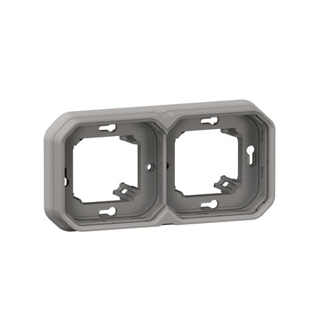 Support plaque étanche pour montage horizontal ou vertical Plexo gris 069683L