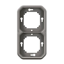 Support plaque étanche pour montage horizontal ou vertical Plexo gris 069683L