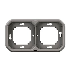 Support plaque étanche pour montage horizontal ou vertical Plexo gris 069683L