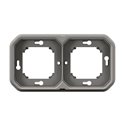 Support plaque étanche pour montage horizontal ou vertical Plexo gris 069683L