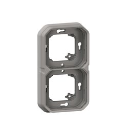 Support plaque étanche pour montage horizontal ou vertical Plexo gris 069683L